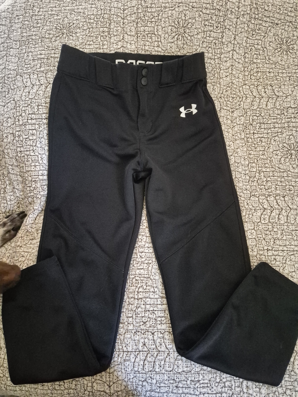 Under Armour Black Performance Baseball Pants with White Logo